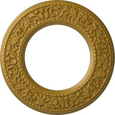Ekena Millwork Blackthorn Ceiling Medallion (Canopies up to 7 1/2"), 13 3/8"OD x 7 1/2"ID x 3/4"P, Pharaohs Gold CM13BLPGS